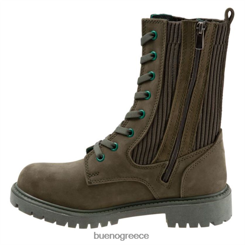 Bueno Footwear μπότες στρατός πράσινο nubuck γυναίκες Στέλλα 2406DB64